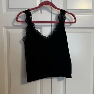 Wild Fable Black Camisole with Lace Trim